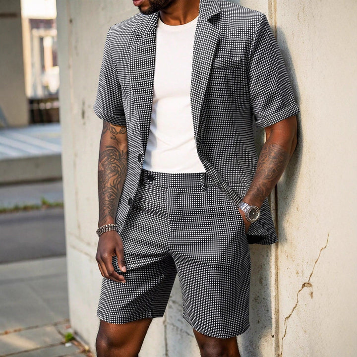 Rufus - Conjunto sastrero de blazer y shorts a cuadros