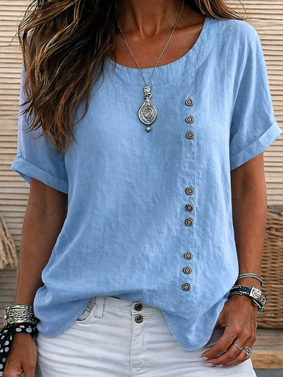 Sidonie - Blusa de manga corta con detalle de botones