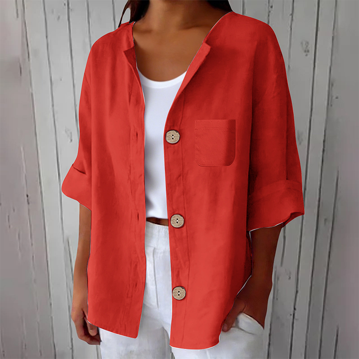 Azelia - Camisa de verano de corte holgado y tacto suave