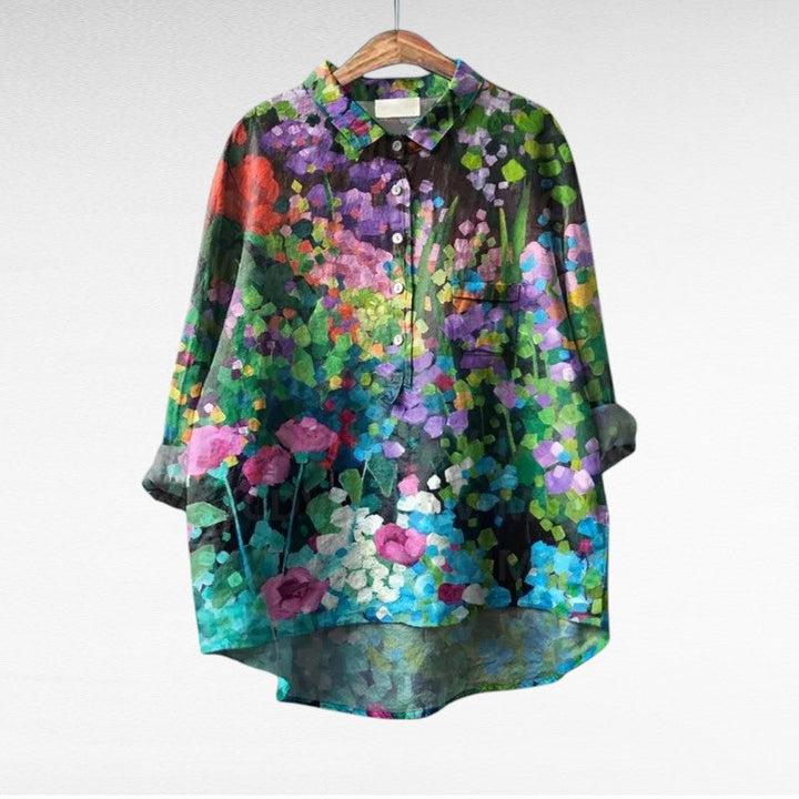 Elodie - Blusa floral de tacto suave