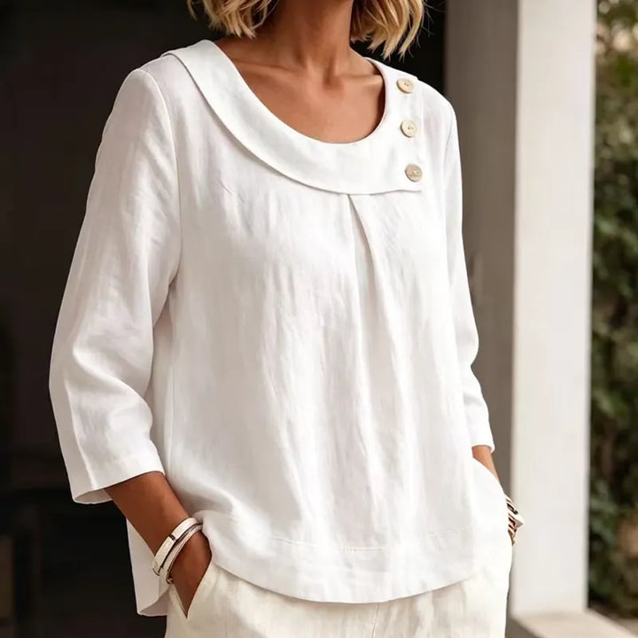 Brionelle - Blusa de lino de tacto suave