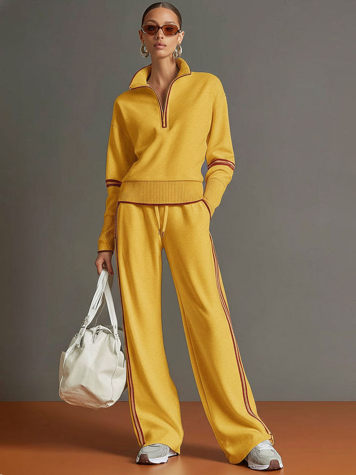 Ovia - Conjunto de dos piezas con pantalón de pierna ancha y tacto suave