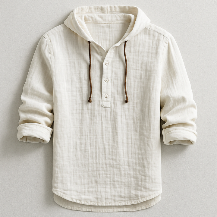 Tavrell - Camisa de lino fino con capucha
