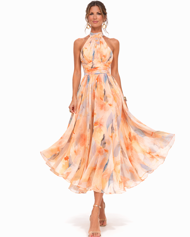 Ulani - Vestido maxi ligero con escote halter