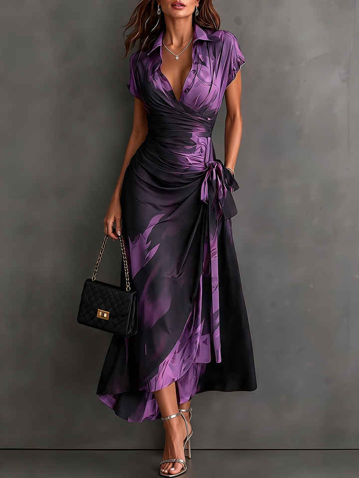Roselle - Maxivestido con cuello camisero y caída sedosa