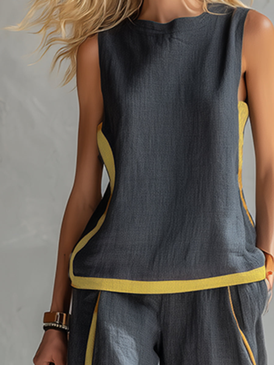 Quella - Conjunto de top y pantalón fluido