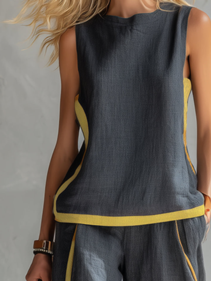 Quella - Conjunto de top y pantalón fluido