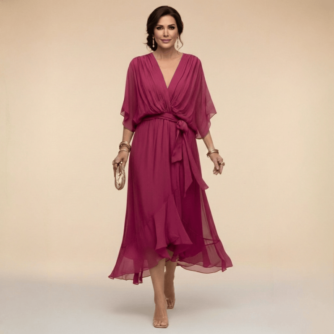 Mirabelle - Vestido vaporoso con escote en V