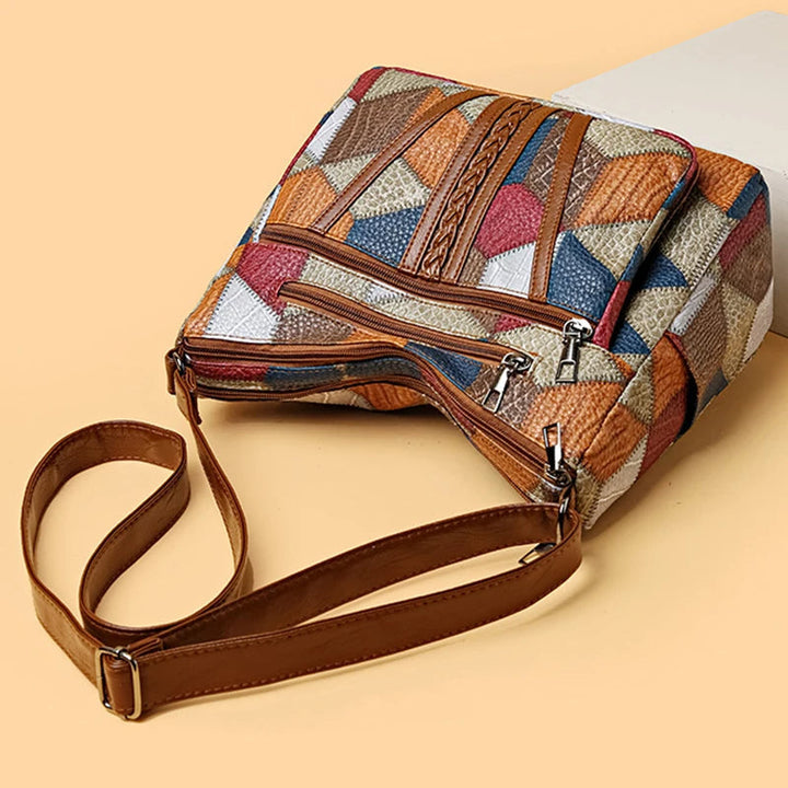 Lauranique - Bolsa bandolera de patchwork y tacto suave