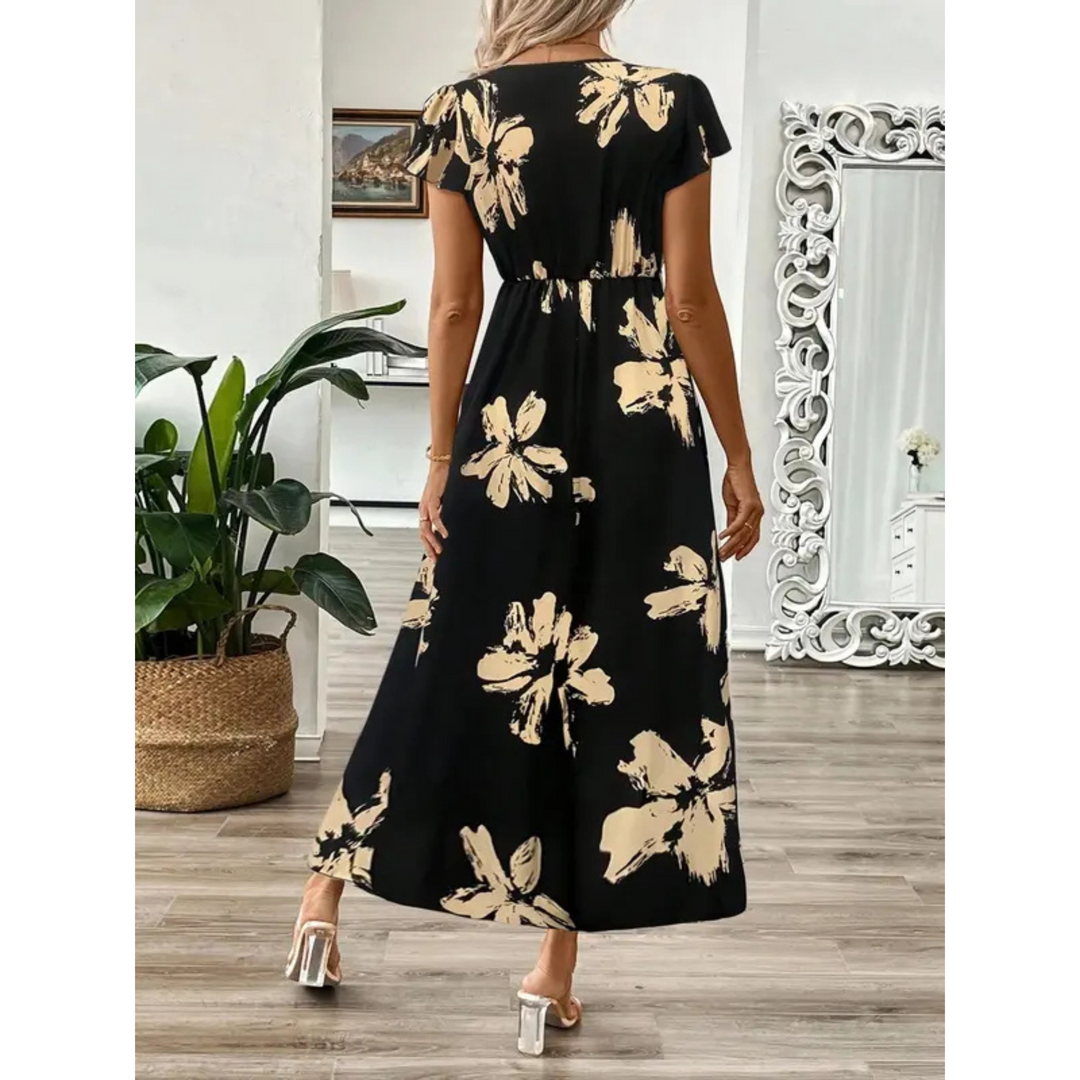 Hanneli - Vestido maxi cruzado de tacto suave