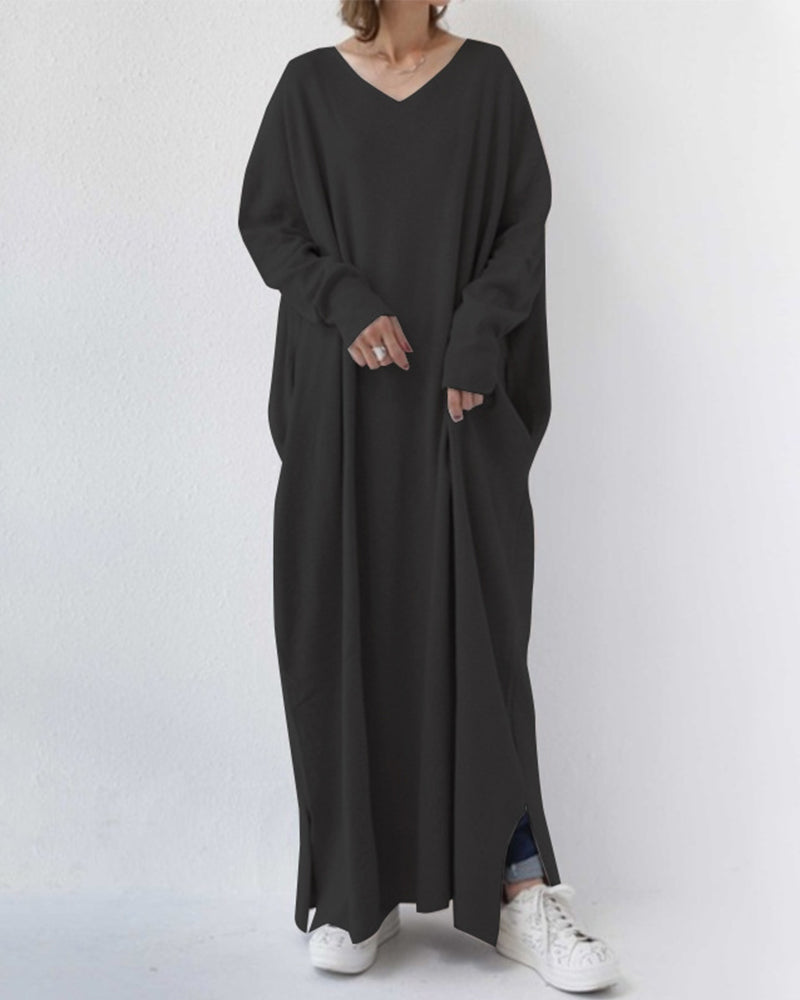 Eudora - Vestido con escote en V casual elegante