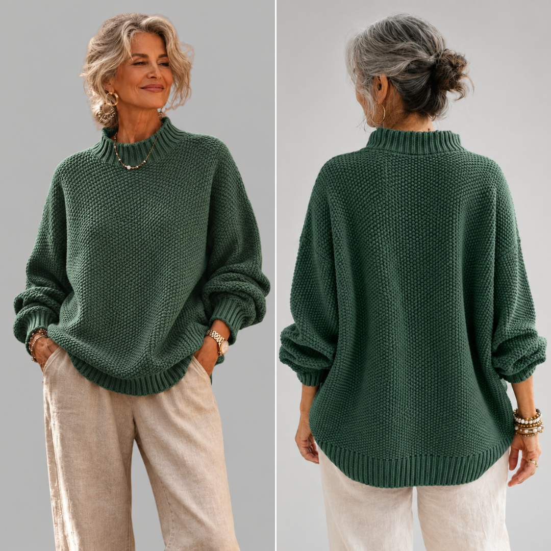 Oriane - Suéter texturizado de cuello semi alto