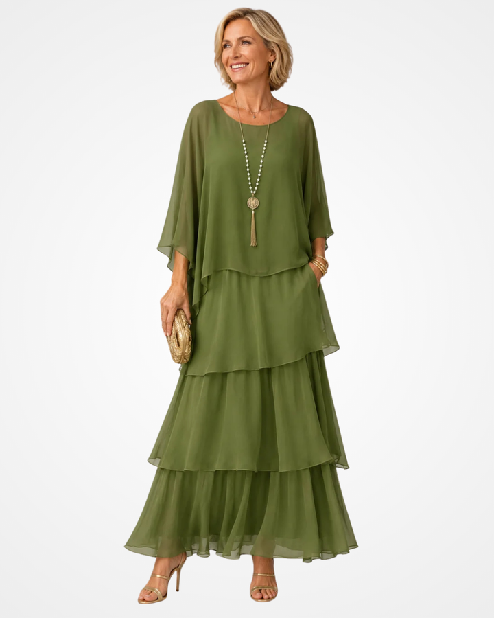 Sylvia - Vestido maxi fluido de tacto suave