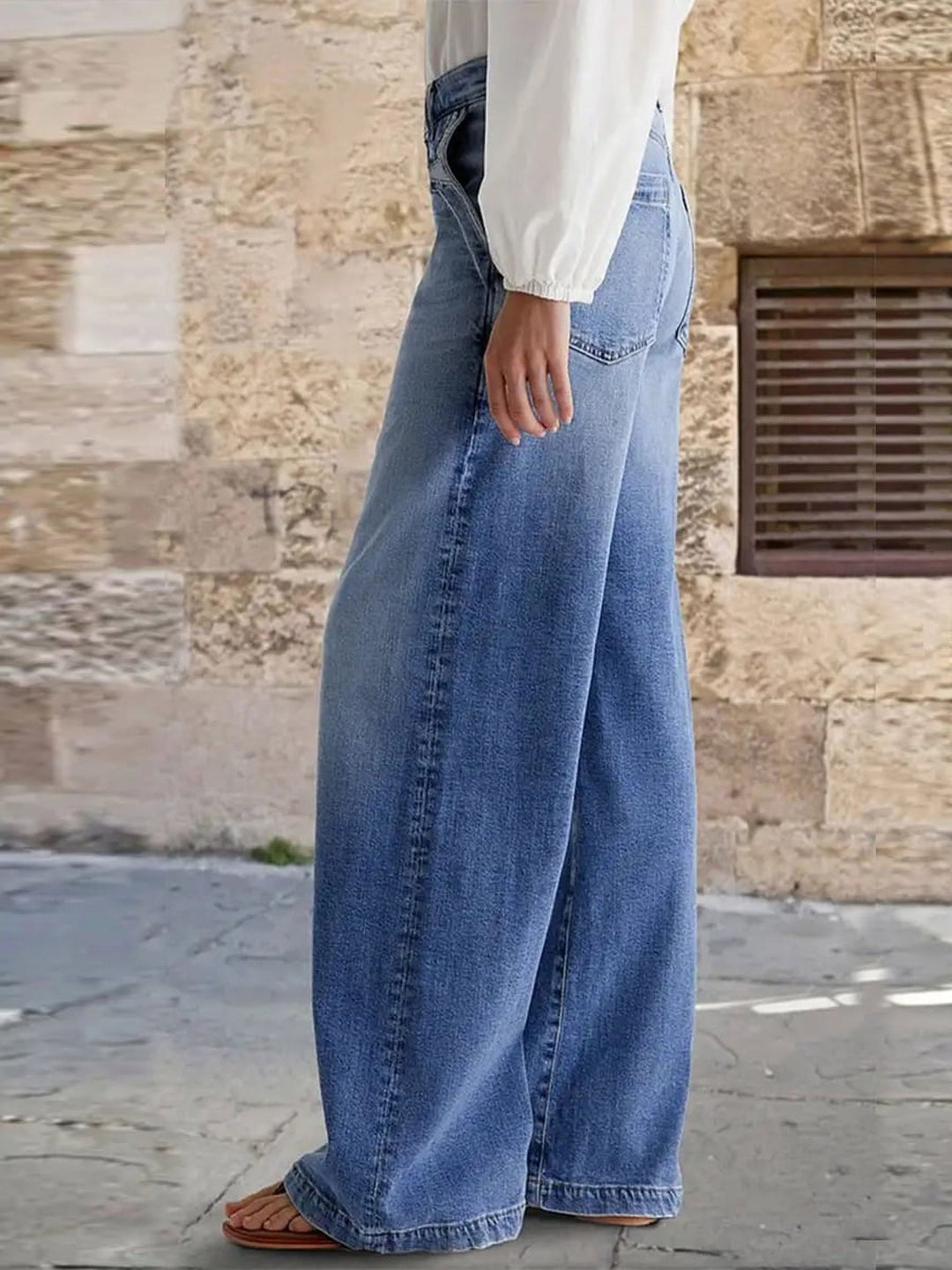Liorra - Jeans de pierna ancha con lavado vintage