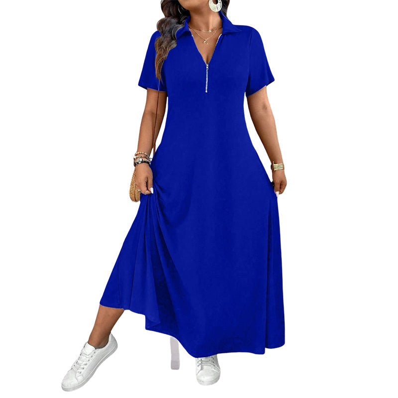 Primelle - Vestido maxi de cuello con cierre, de tacto suave