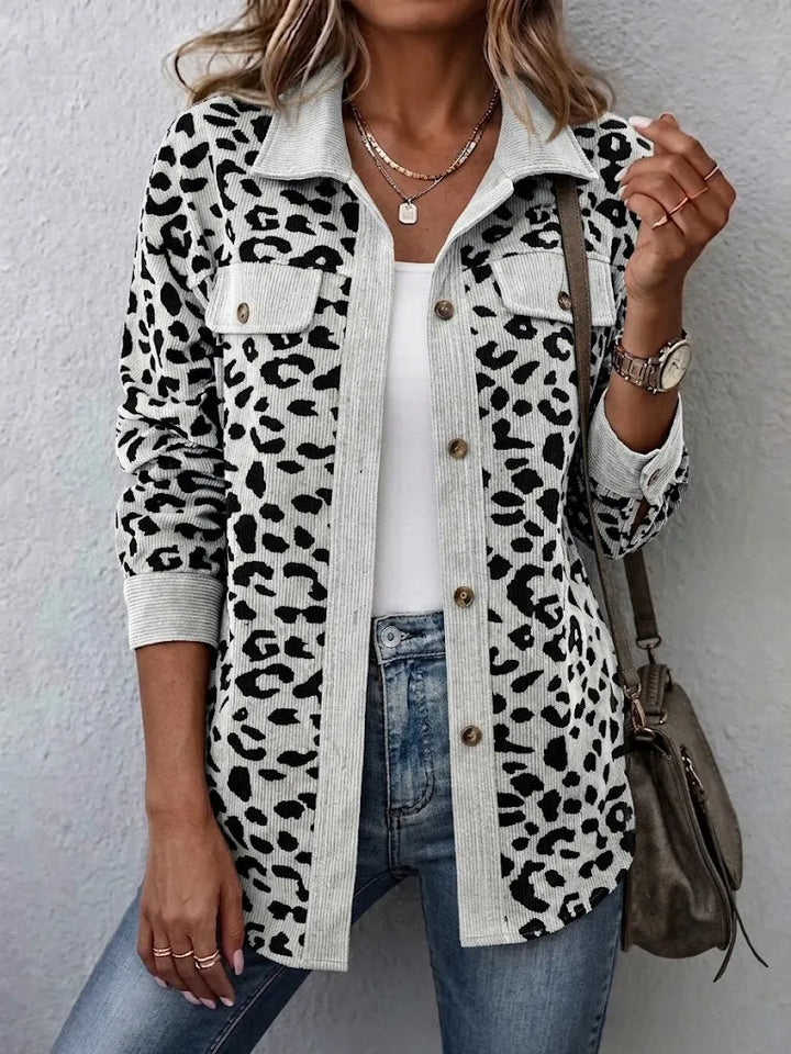 Miressia - Cárdigan abotonado con estampado animal