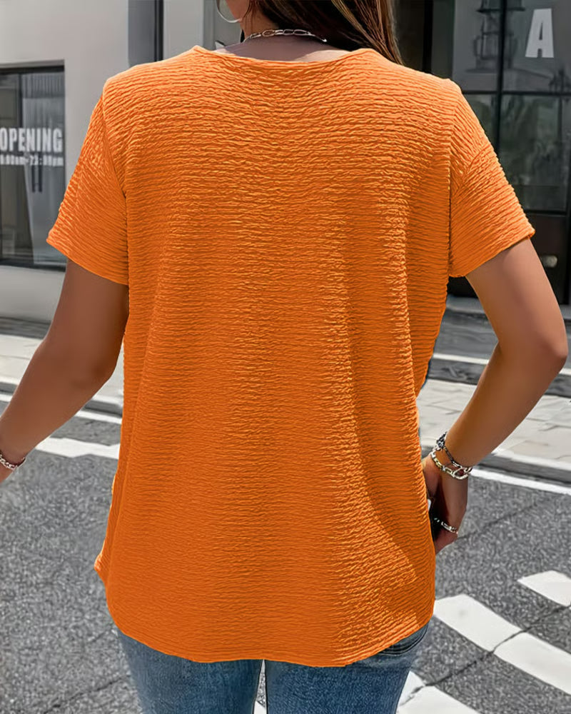 Quintessa - Blusa de escote en V con botones