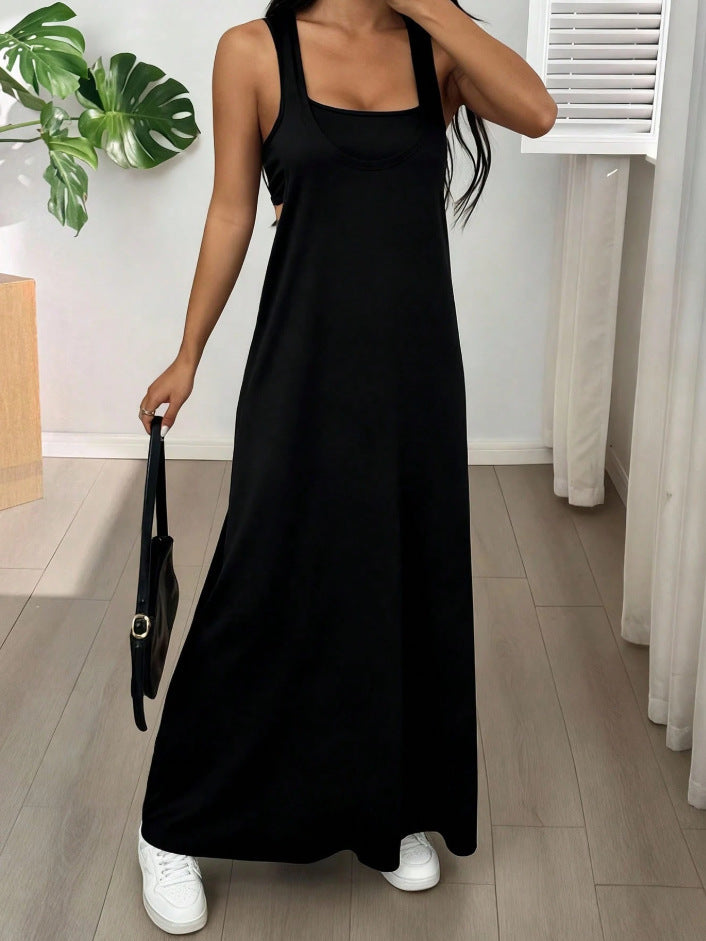 Evania - Maxivestido de dos piezas con capas