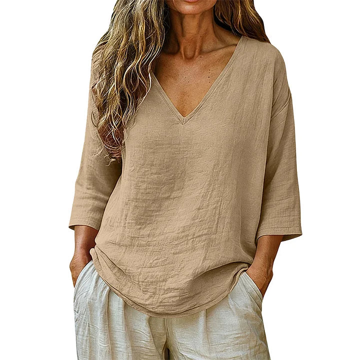 Rhianna - Blusa elegante con escote en V