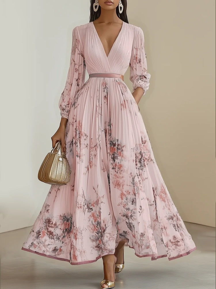 Nadia - Vestido midi plisado floral