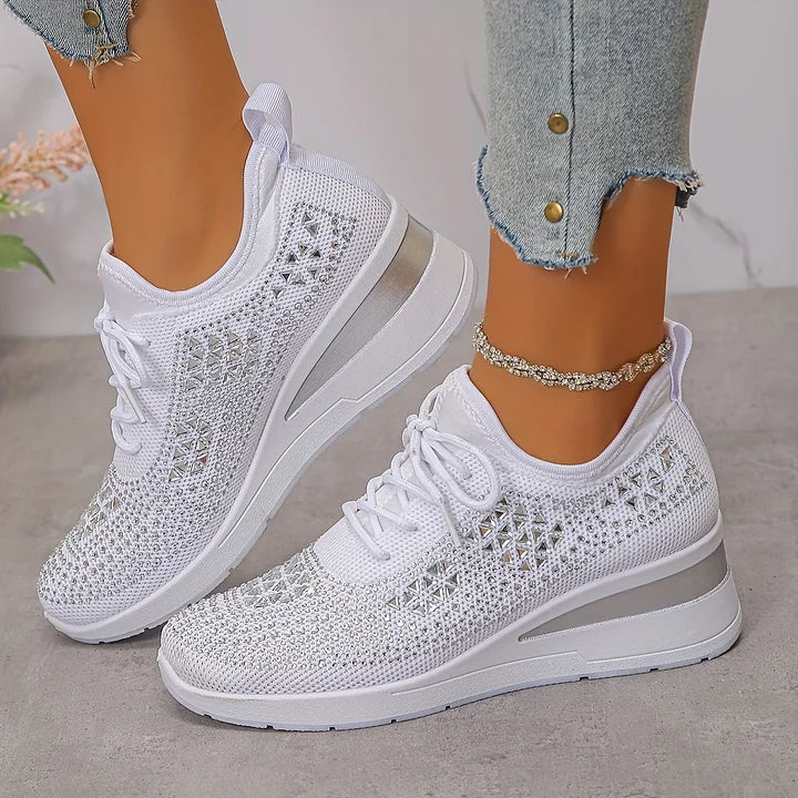 Zorielle - Tenis sin agujetas brillantes