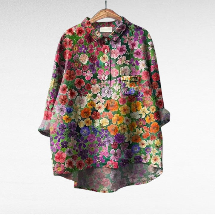 Elodie - Blusa floral de tacto suave