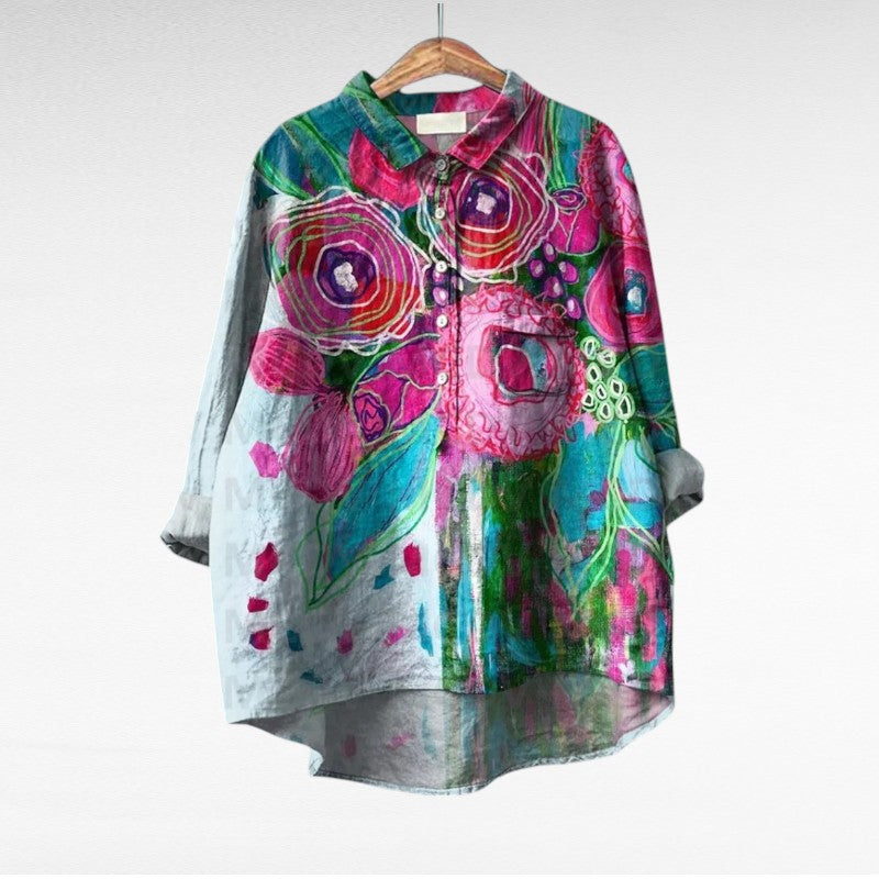 Elodie - Blusa floral de tacto suave