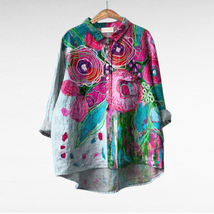 Elodie - Blusa floral de tacto suave