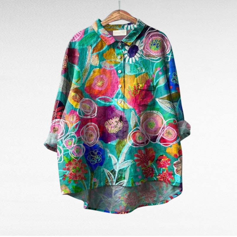Elodie - Blusa floral de tacto suave