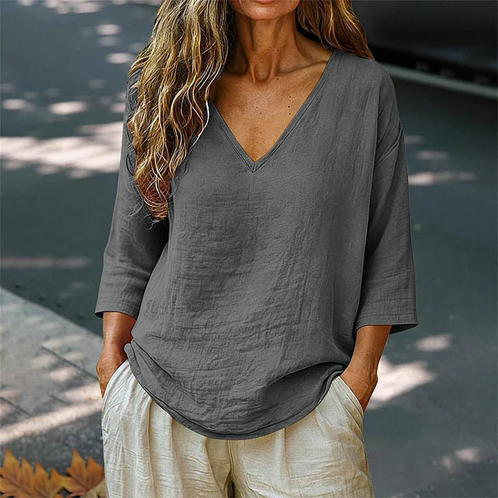 Rhianna - Blusa elegante con escote en V
