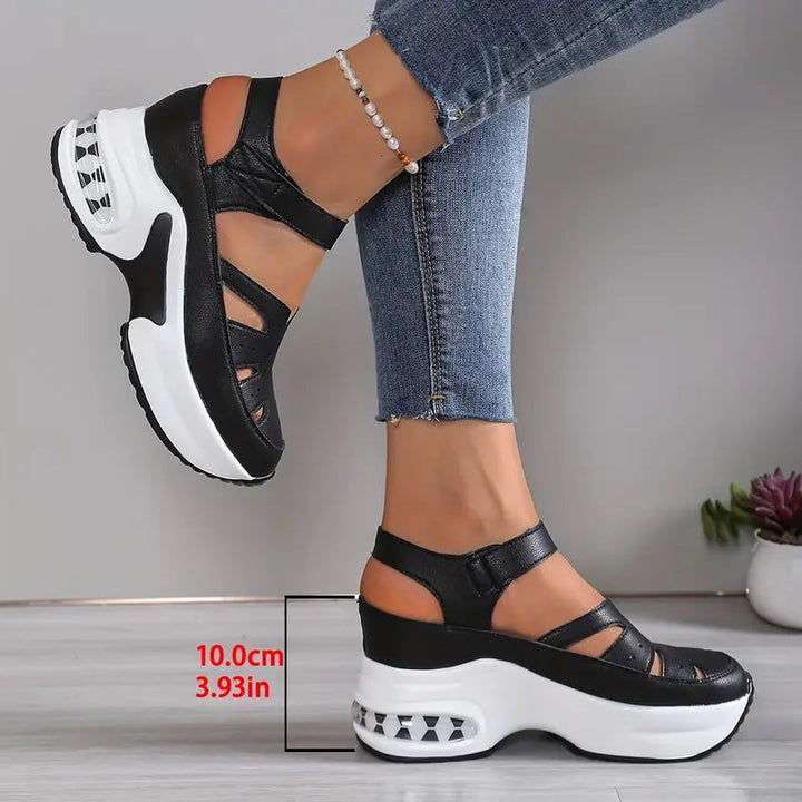 Taniae - Sandalias ortopédicas de cuña acolchada
