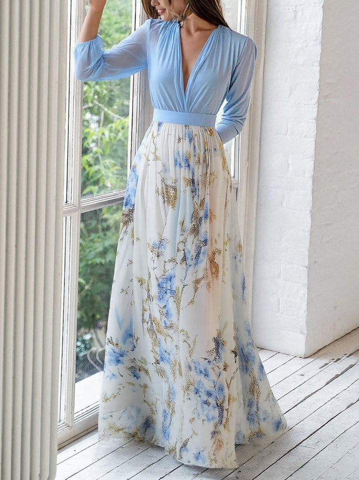 Haislin - Vestido maxi fluido floral