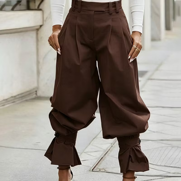 Dianella - Pantalones de tiro alto con holanes