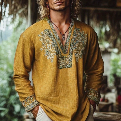 Milford - Camisa fresca de cuello en V