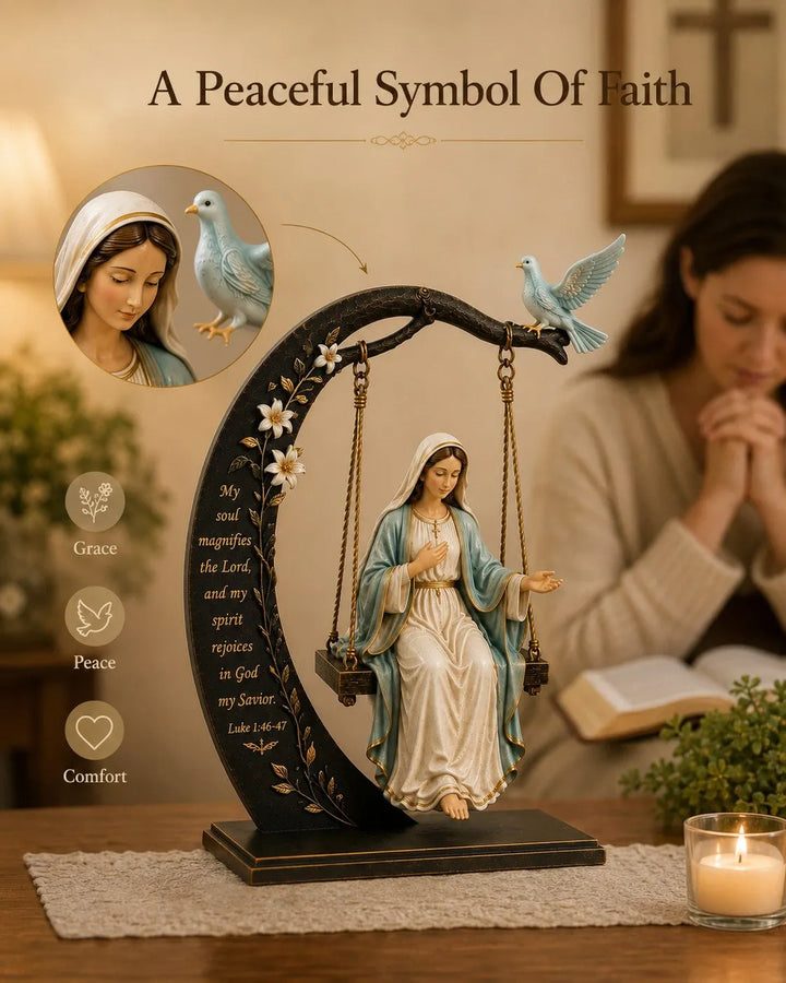 Calienne - Escultura de sobremesa de Nuestra Señora en columpio
