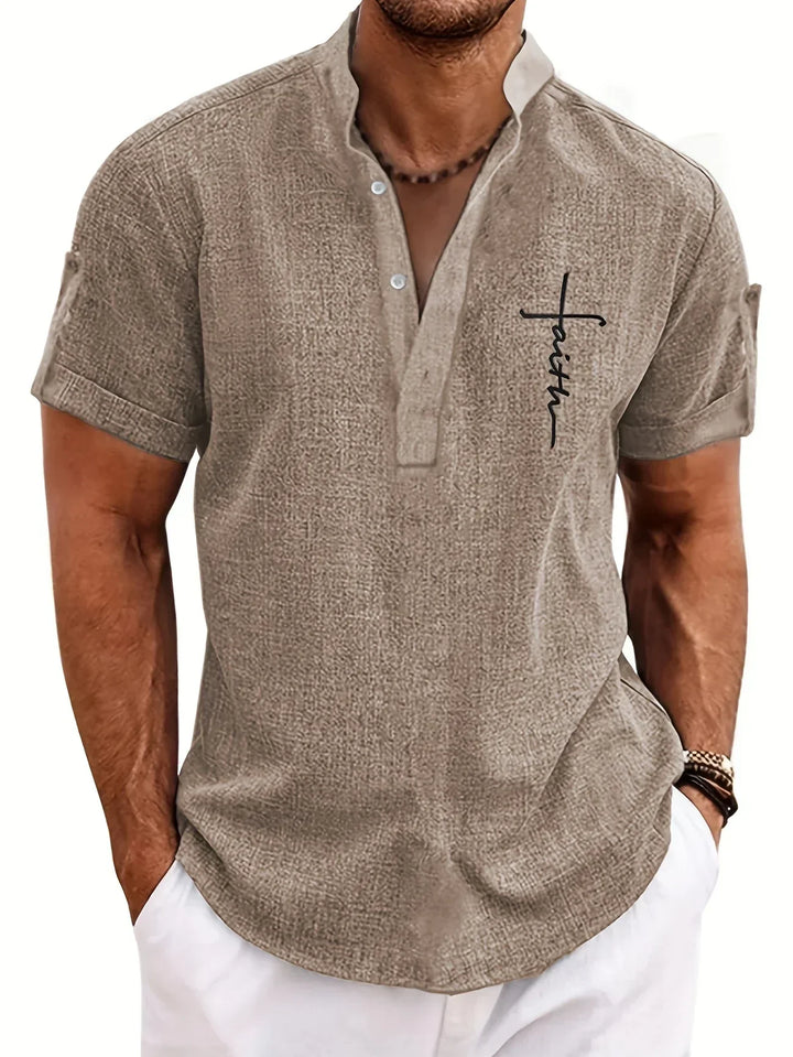 Harlan - Camisa texturizada de cuello alto