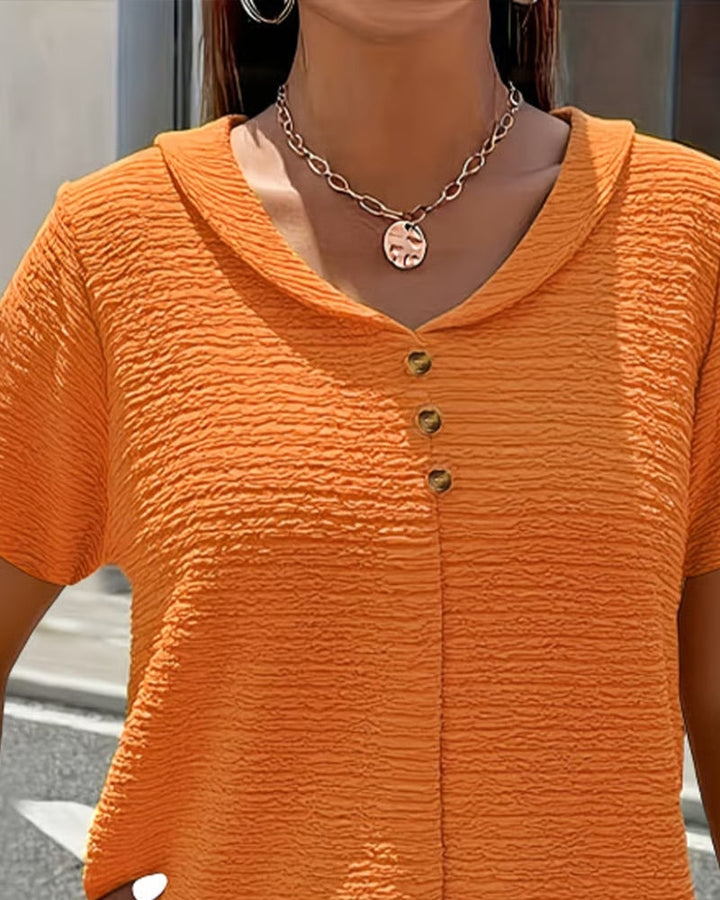 Quintessa - Blusa de escote en V con botones