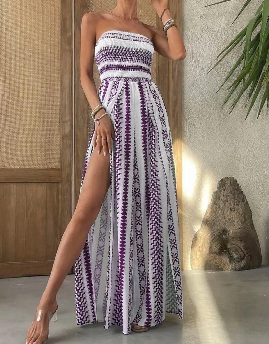 Idalia - Vestido maxi estampado sin mangas