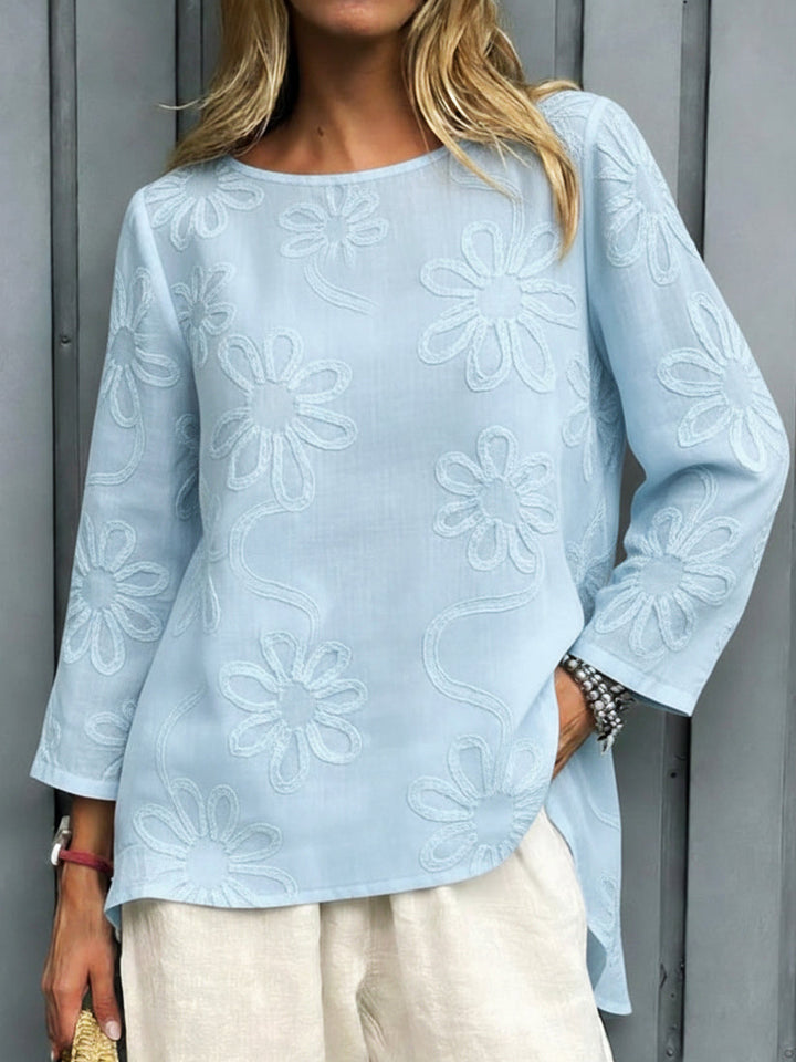 Kevara - Blusa de manga larga con acabado suave al tacto