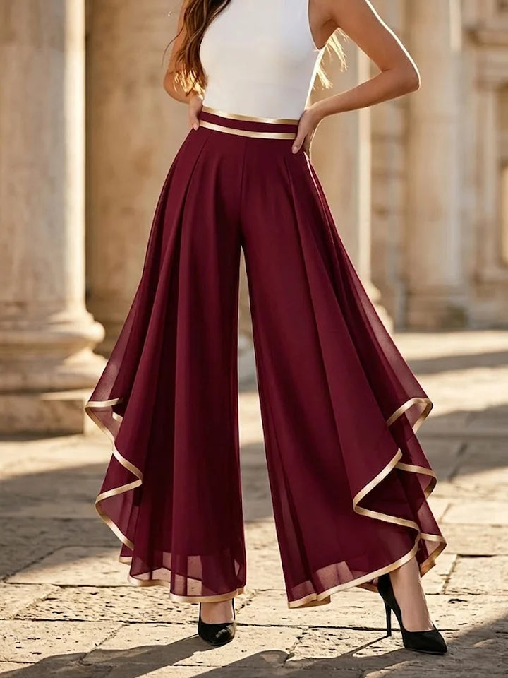 Querida - Pantalones palazzo drapeados