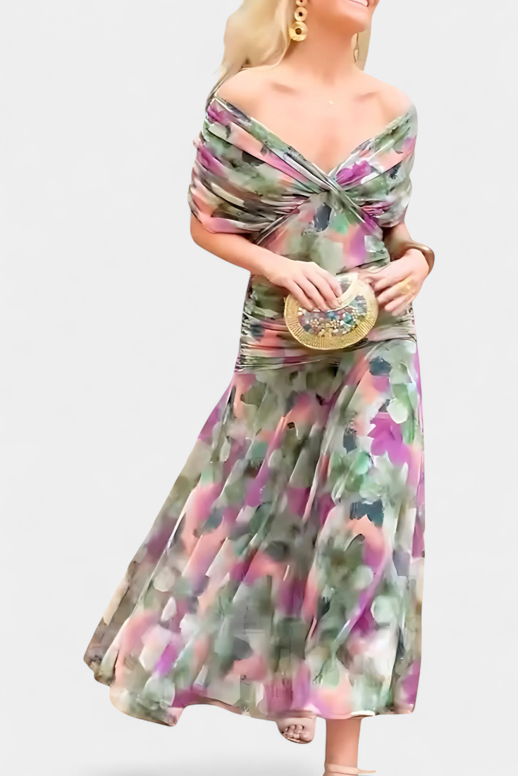 Tamsyn - Vestido maxi floral de tacto suave