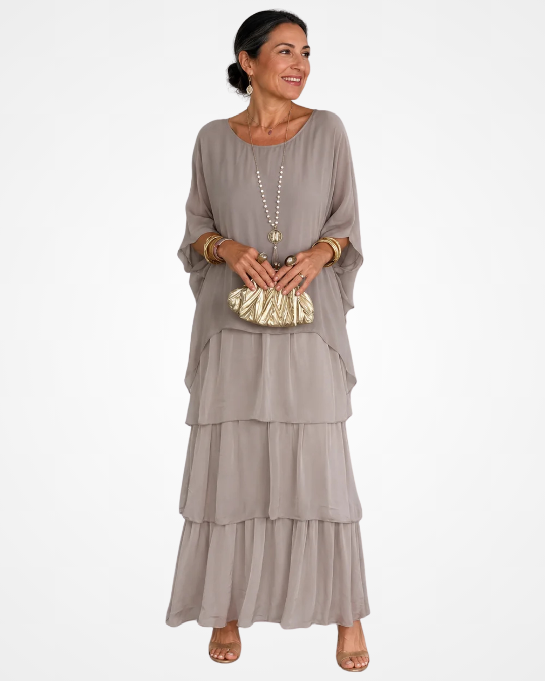 Sylvia - Vestido maxi fluido de tacto suave