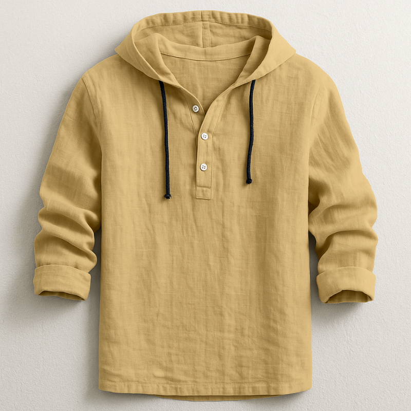Tavrell - Camisa de lino fino con capucha
