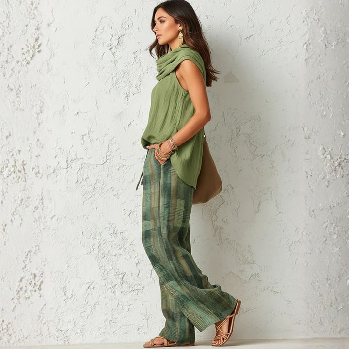 Bernice - Conjunto de dos piezas con pantalón de corte relajado