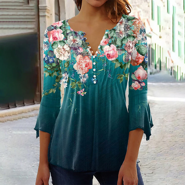 Devika - Blusa con estampado floral