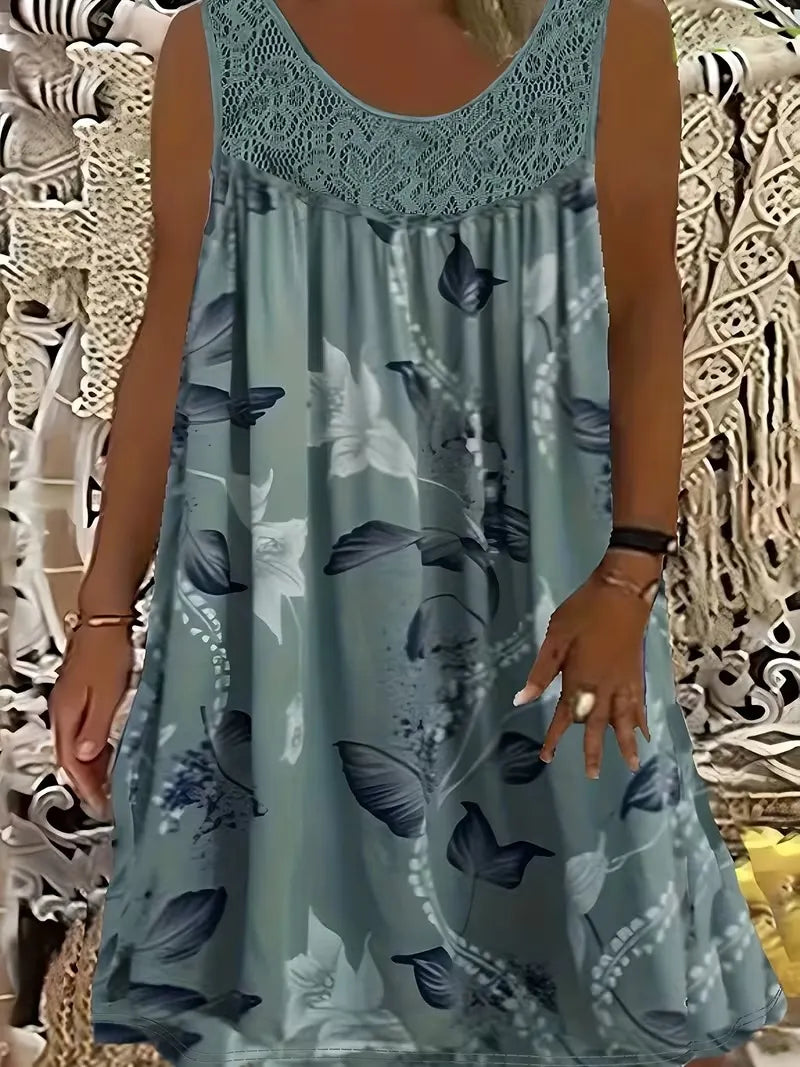 Ariadne - Vestido de silueta recta con estampado floral elegante
