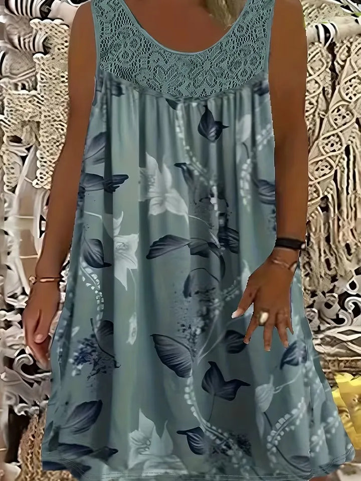 Ariadne - Vestido de silueta recta con estampado floral elegante