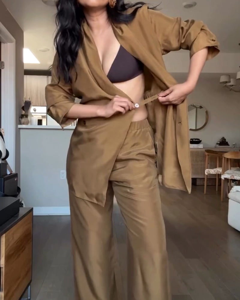 Niosa - Conjunto de camisa y pantalón de tacto suave