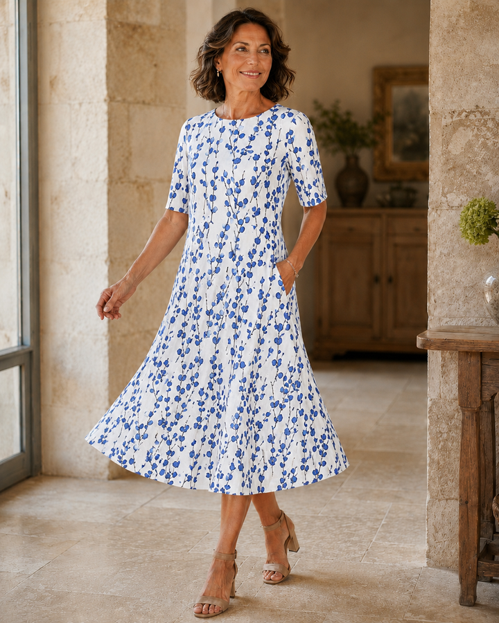 Hestia - Vestido midi floral suave al tacto