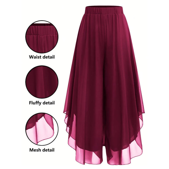Hope - Pantalón palazzo con superposición de Chiffon